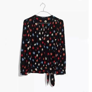 Madewell Wrap Top in Pressed Flowers